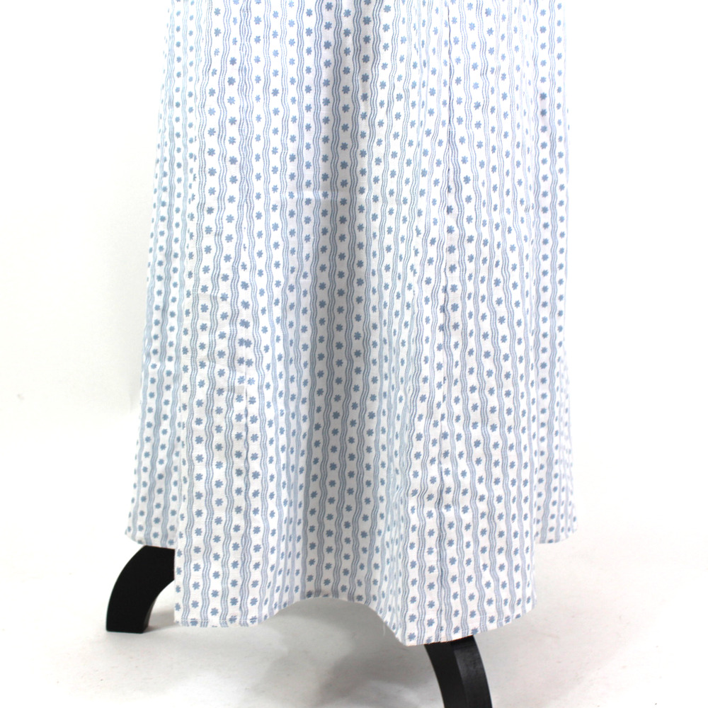 Reformation Cherise Maxi Dress NEW Linen Blue Motif Short Puff Sleeve Size 10 - Picture 5 of 8